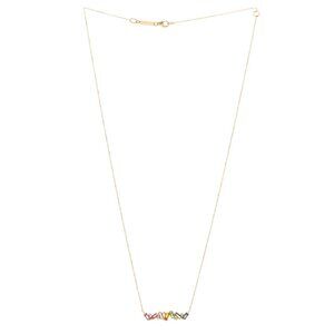 SUZANNE KALAN 14K YellowGold Diamond Multi Gemstone Frenesia Rainbow Bar Pendant